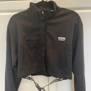 Adidas Cropped Black Zip Up